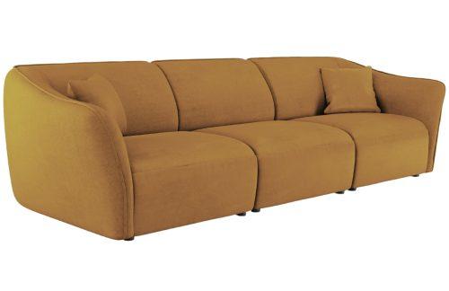 Hořčicově žlutá bouclé pětimístná pohovka Cosmopolitan Design Tokyo 292 cm Cosmopolitan Design