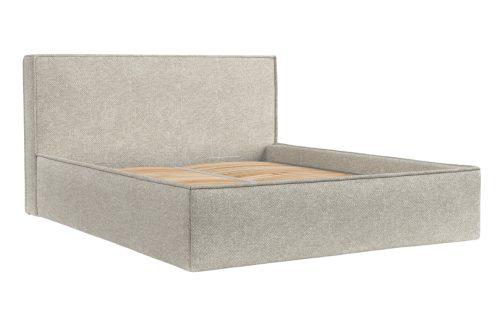 Maison de Rêve Šedobéžová čalouněná dvoulůžková postel LOUNGE L 160 x 200 cm s úložným prostorem Maison de Rêve