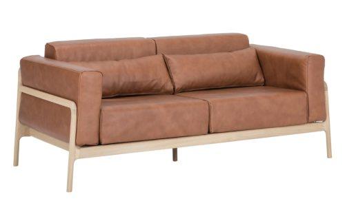 Gazzda Koňakově hnědá kožená dvoumístná pohovka Fawn 180 cm Gazzda