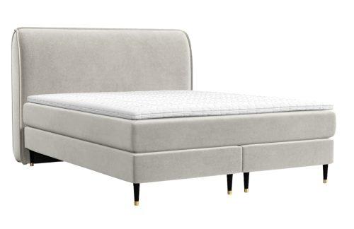 Maison de Rêve Světle béžová sametová postel boxspring OFFO 180 x 200 cm Maison de Rêve