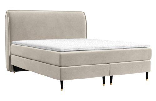 Maison de Rêve Béžová sametová postel boxspring OFFO 160 x 200 cm Maison de Rêve