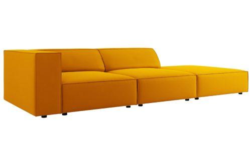 Žlutá sametová čtyřmístná pohovka Cosmopolitan Design Arendal 262 cm