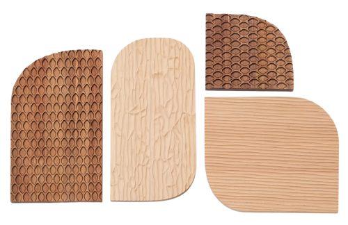 Set čtyř dřevěných nástěnných dekorací Kave Home Trivax Kave Home