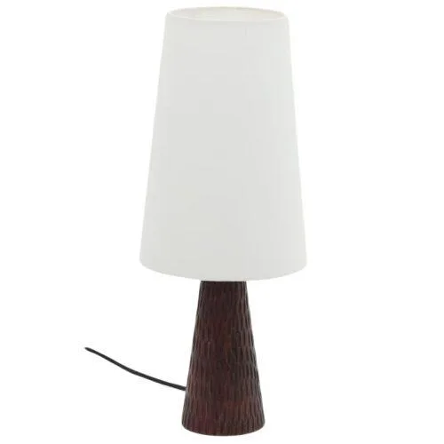 Tmavá dřevěná stolní lampa Kave Home Amire