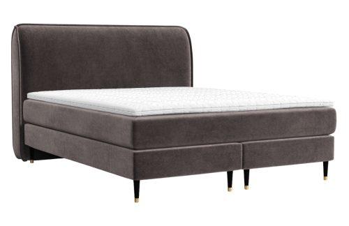 Maison de Rêve Hnědá sametová postel boxspring OFFO 180 x 200 cm Maison de Rêve