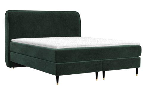 Maison de Rêve Zelená sametová postel boxspring OFFO 180 x 200 cm Maison de Rêve