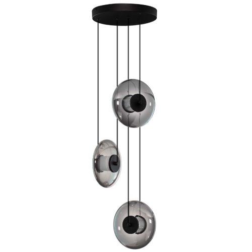 Kouřově šedé skleněné závěsné LED světlo Nova Luce Skia 35 cm Nova Luce