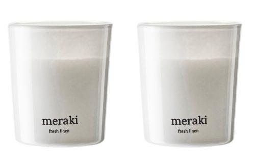 Set dvou sójových vonných svíček Meraki Fresh Linen Meraki