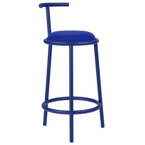 noo.ma Modrá čalouněná barová židle Hogo II. 68 cm noo.ma