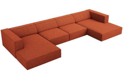 Terakotově červená čalouněná rohová pohovka do "U" Cosmopolitan Design Arendal 364 cm Cosmopolitan Design