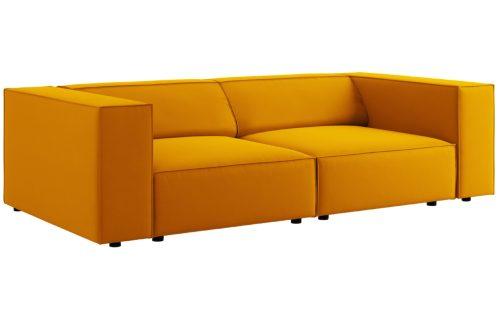 Žlutá sametová třímístná pohovka Cosmopolitan Design Arendal 204 cm Cosmopolitan Design