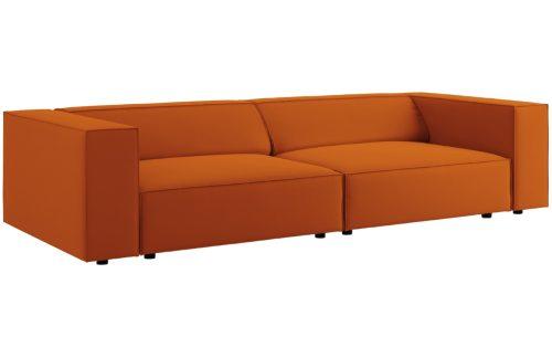 Oranžová sametová čtyřmístná pohovka Cosmopolitan Design Arendal 244 cm Cosmopolitan Design