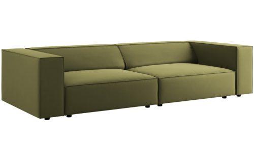Zelená sametová čtyřmístná pohovka Cosmopolitan Design Arendal 244 cm Cosmopolitan Design