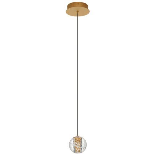 Zlaté skleněné závěsné LED světlo Nova Luce Licio 14 cm Nova Luce