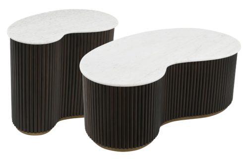 Set dvou bílých mramorových konferenčních stolků Richmond Mayfield 104x58 / 65x38 cm Richmond