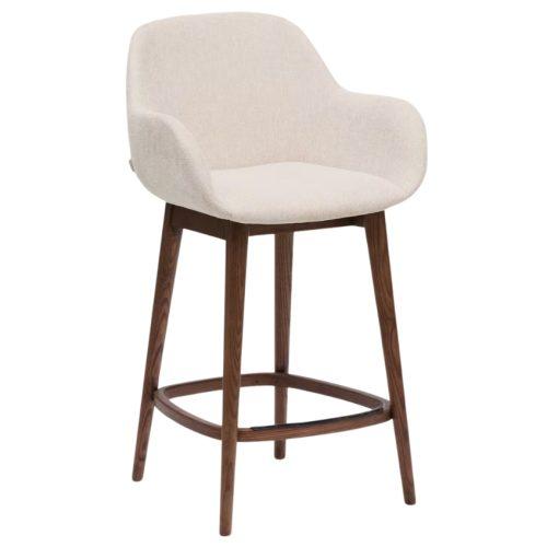 Béžová barová židle Kave Home Konna 65 cm s tmavou podnoží Kave Home