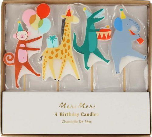 Dortové svíčky v sadě 4 ks Animal Parade – Meri Meri Meri Meri