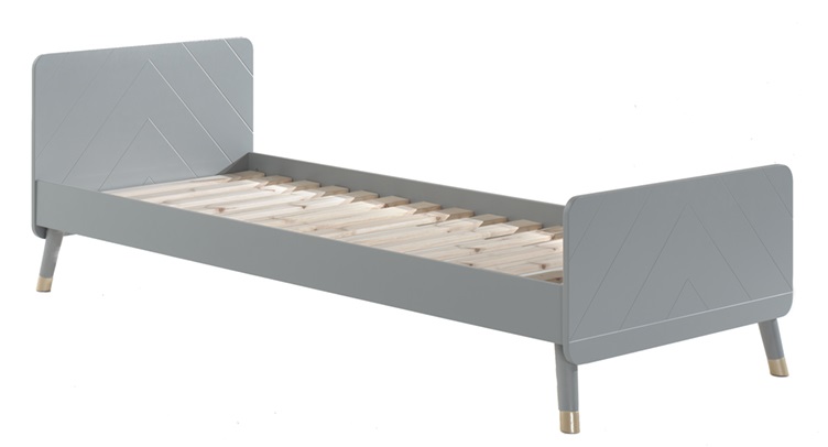 Šedá lakovaná postel Vipack Billy 90 x 200 cm Vipack