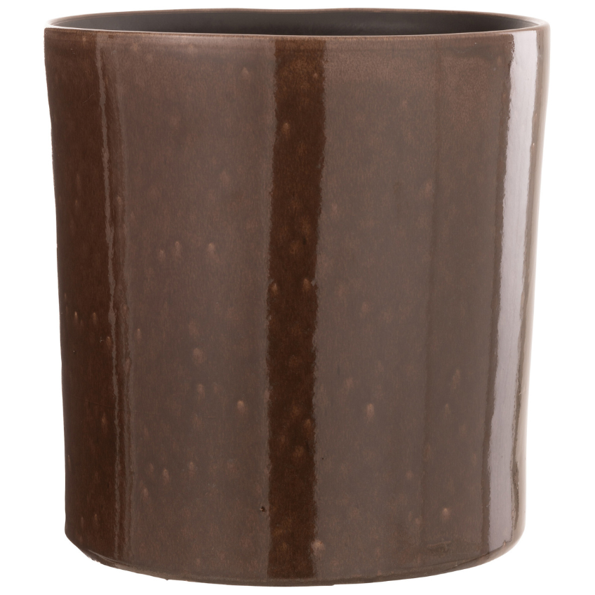 Hnědý keramický květináč J-line Bore Ø 24 cm J-line
