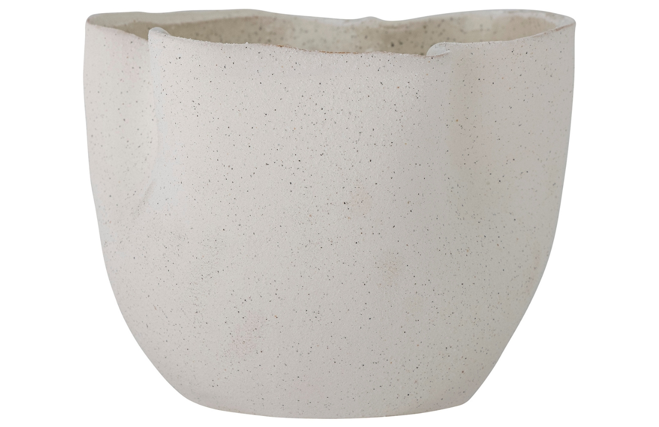 Bílý kameninový květináč Bloomingville Sanam Ø 18 cm Bloomingville