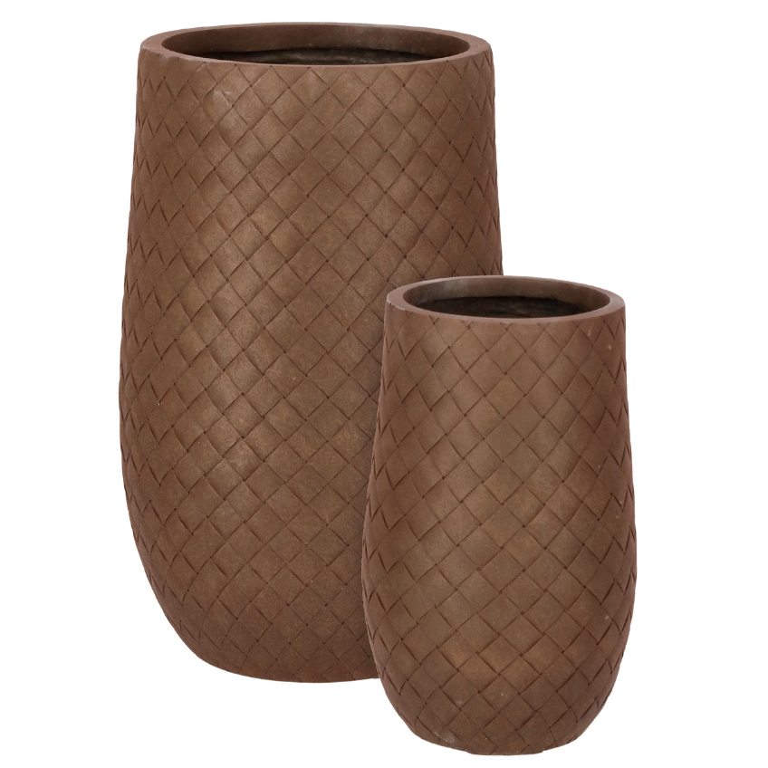 Set dvou hnědých zahradní květináčů Bizzotto Rhombus Ø 35/48 cm Bizzotto