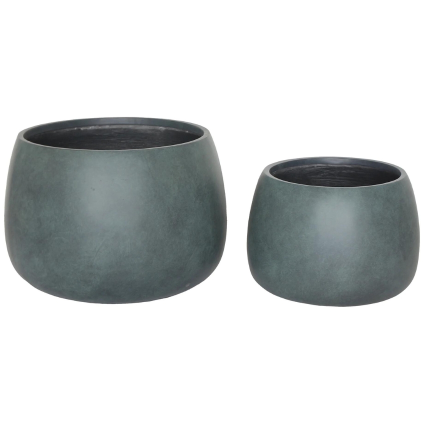 Nordic Living Set dvou tmavě zelených zahradních květináčů Stanbury Ø 42/55 cm Nordic Living