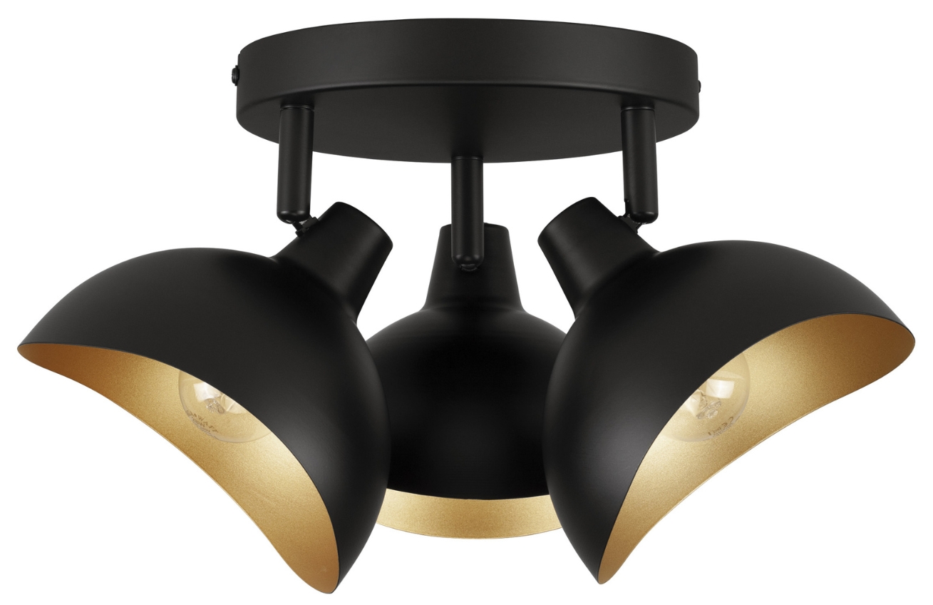 Černo-zlaté kovové stropní světlo Nova Luce Geti 18 cm Nova Luce