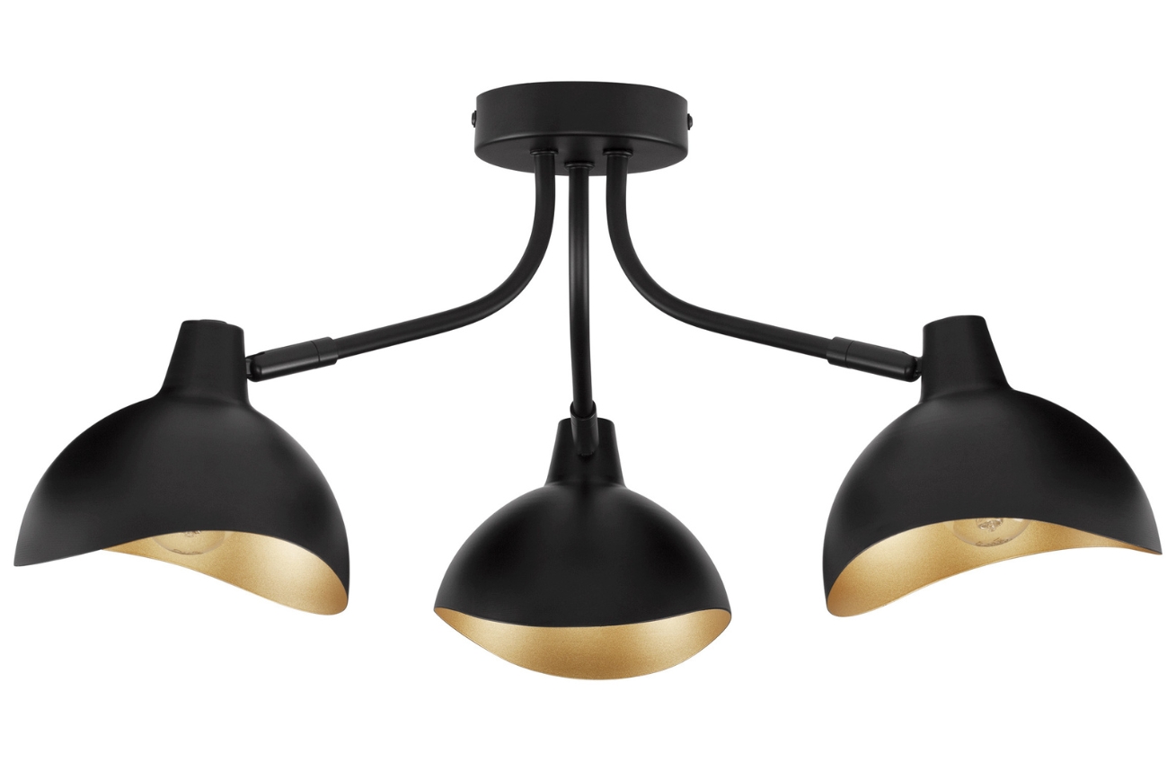 Černo-zlaté kovové stropní světlo Nova Luce Geti 10 cm Nova Luce