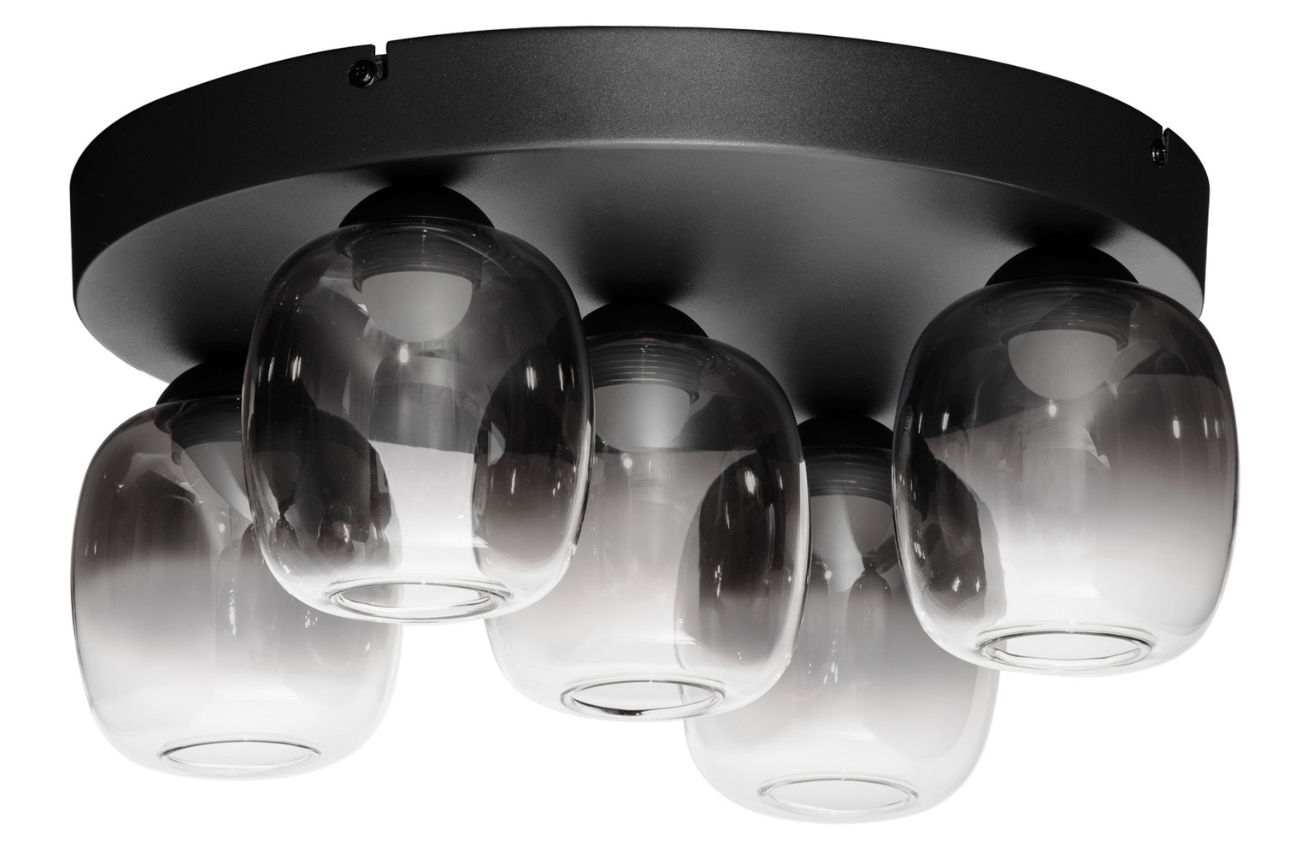 Kouřově šedé skleněné stropní LED světlo Nova Luce Kita 45 cm Nova Luce
