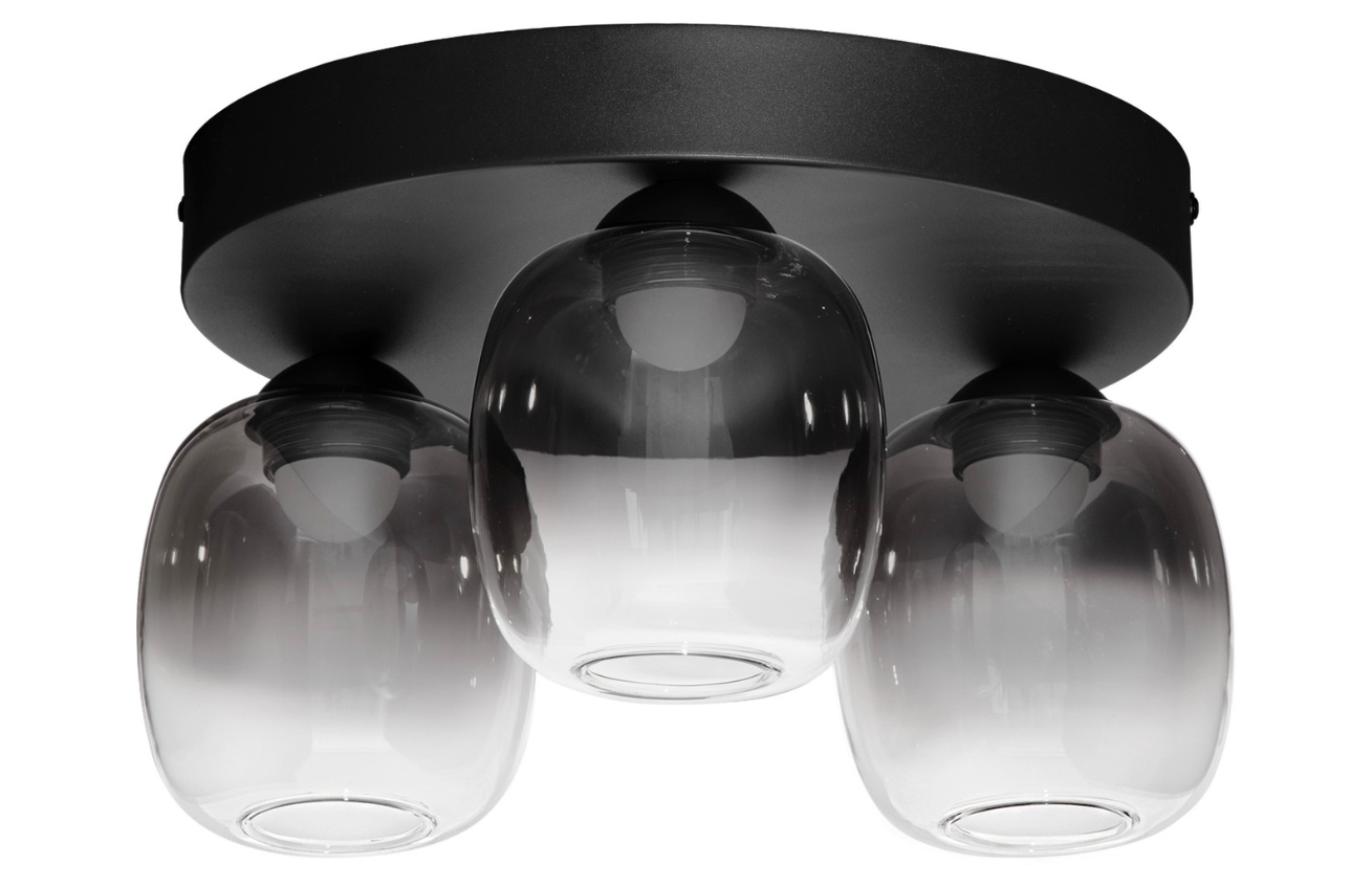 Kouřově šedé skleněné stropní LED světlo Nova Luce Kita 36 cm Nova Luce