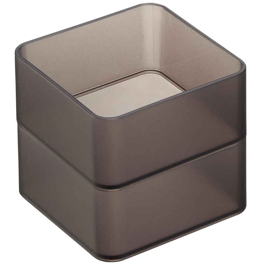 Set dvou kouřově šedých plastových organizérů Yamazaki Tower 8 x 8 cm YAMAZAKI