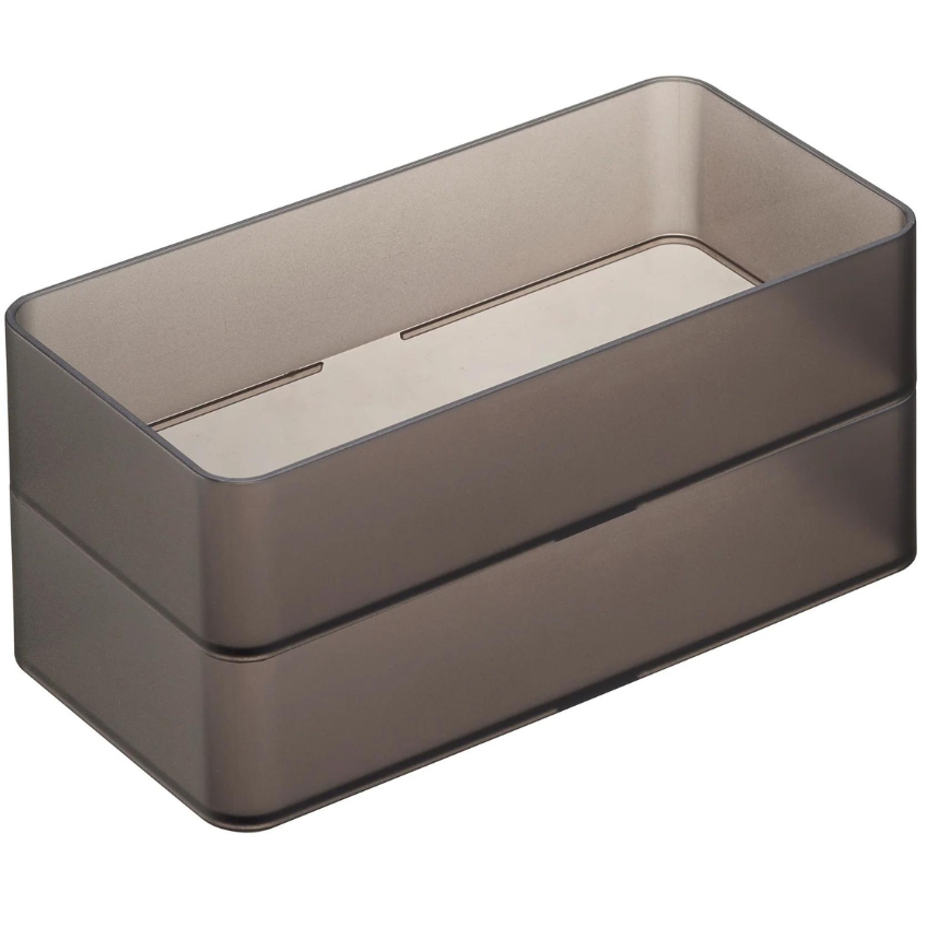 Set dvou kouřově šedých plastových organizérů Yamazaki Tower 16 x 8 cm YAMAZAKI