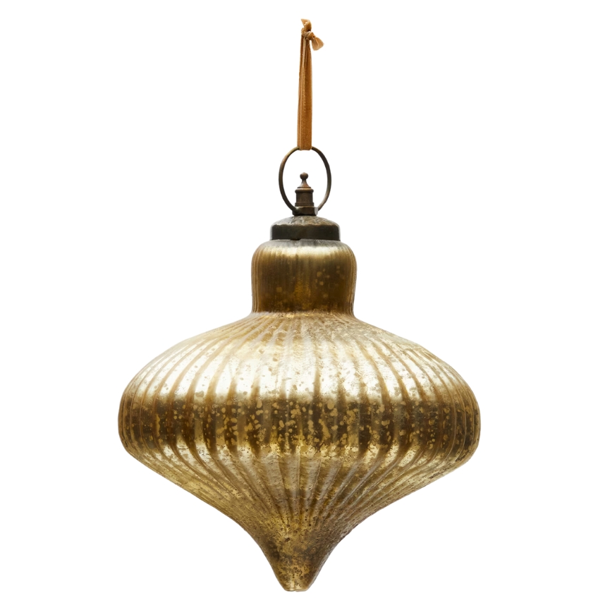 Zlatá skleněná vánoční ozdoba Kave Home Raj 20 cm Kave Home