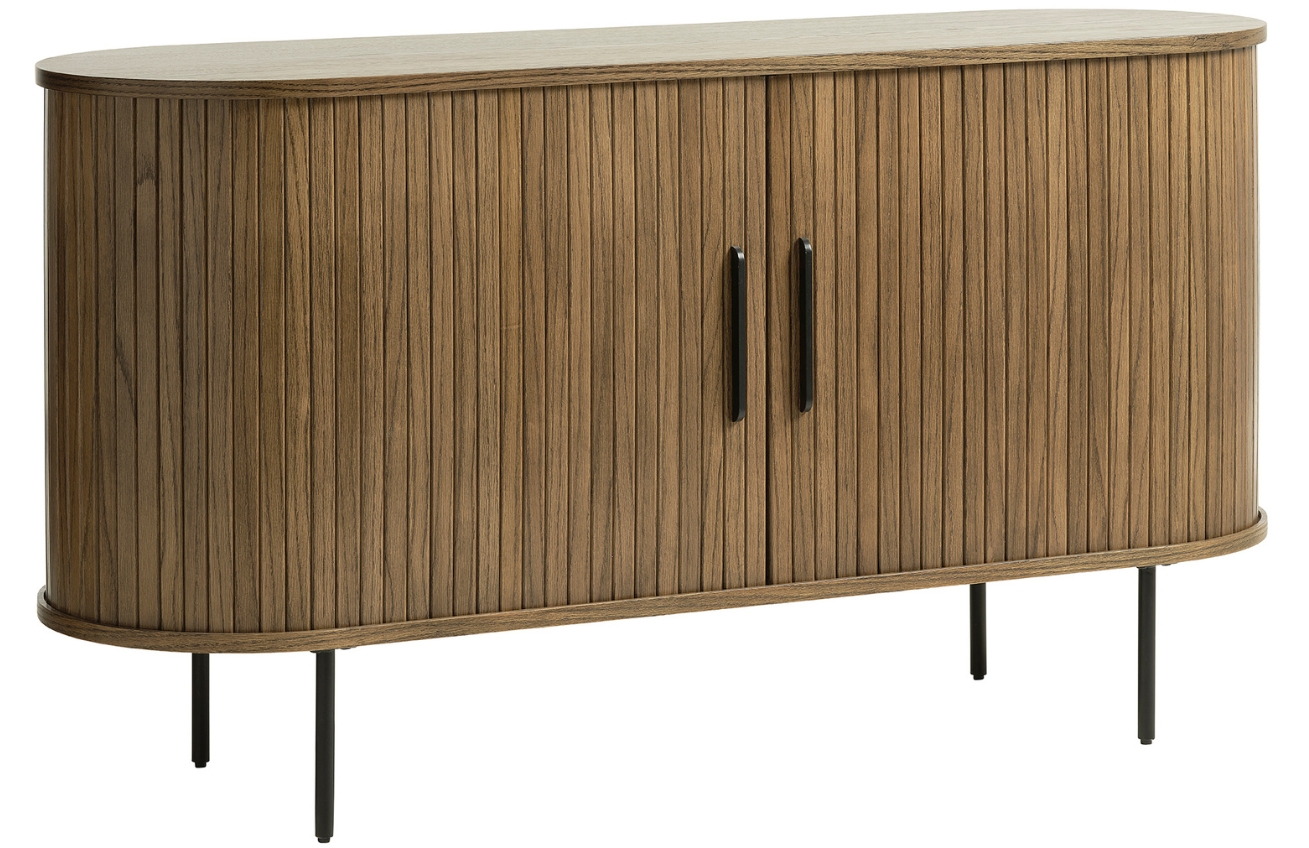 Tmavě hnědá dubová komoda Unique Furniture Nola 140 x 45 cm Unique Furniture
