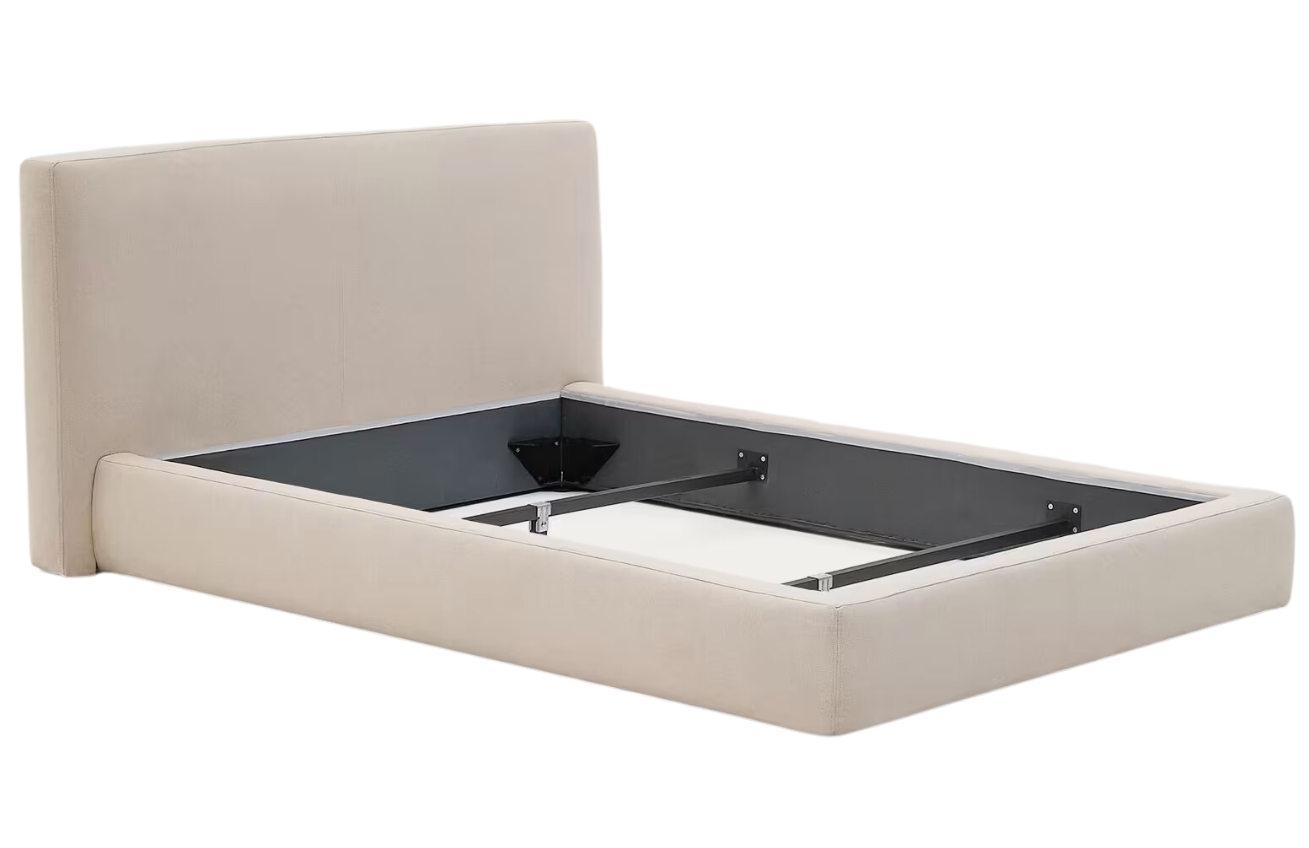 Béžová čalouněná dvoulůžková postel Kave Home Blok 160 x 200 cm Kave Home