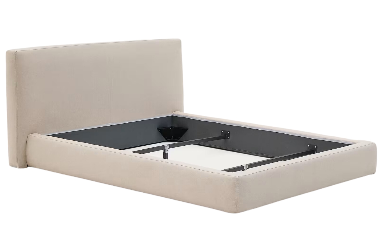Béžová čalouněná dvoulůžková postel Kave Home Blok 180 x 200 cm Kave Home