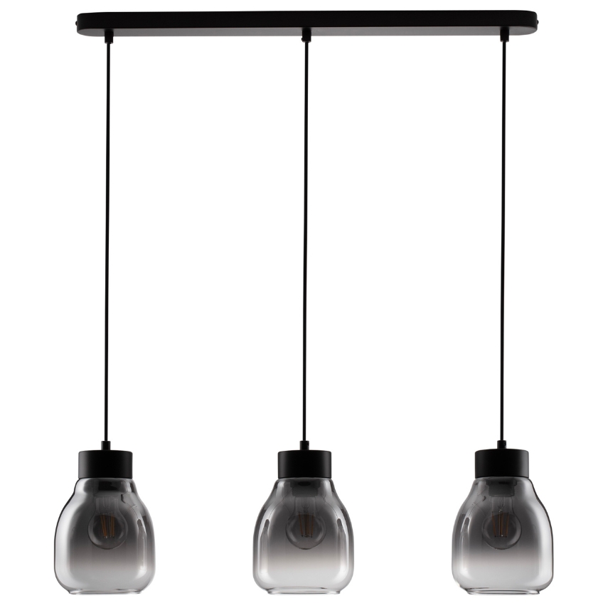 Kouřově šedé skleněné závěsné světlo Nova Luce Blacu 75 cm Nova Luce