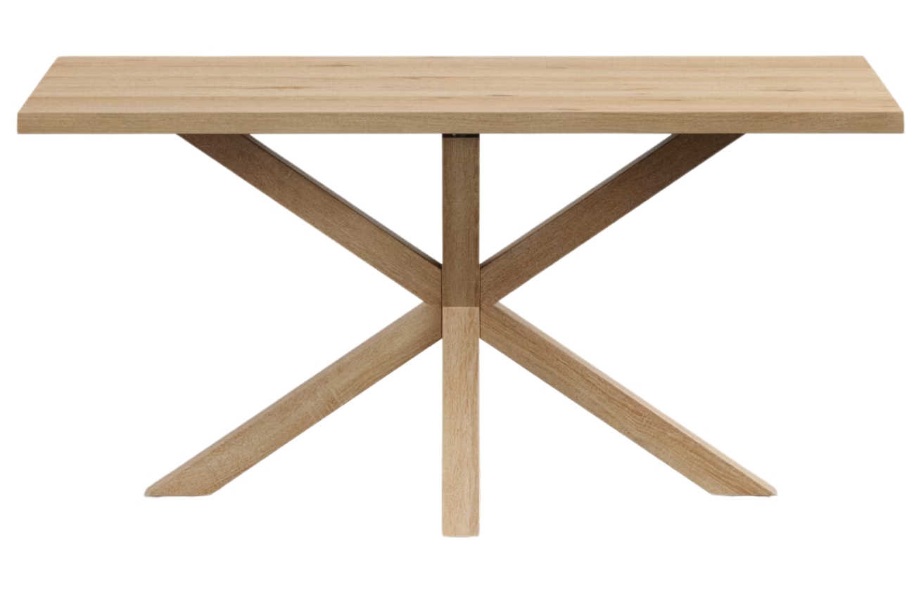 Dubový jídelní stůl Kave Home Argo 160 x 90 cm s přírodní kovovou podnoží Kave Home