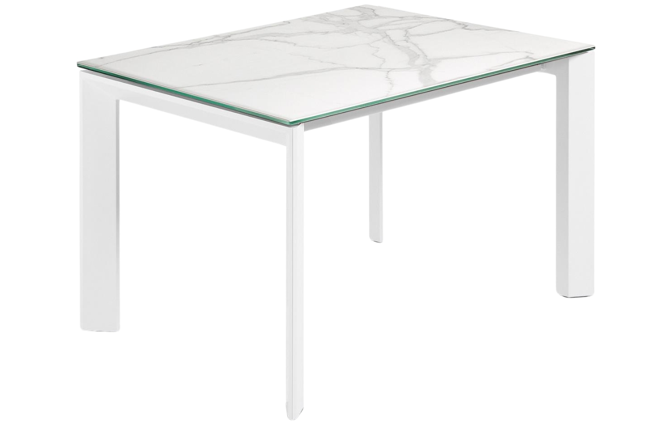 Bílý porcelánový rozkládací jídelní stůl Kave Home Axis 120/180 x 80 cm Kave Home