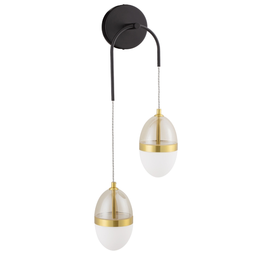 Bílo-zlaté skleněné nástěnné LED světlo Nova Luce Egna II. Nova Luce