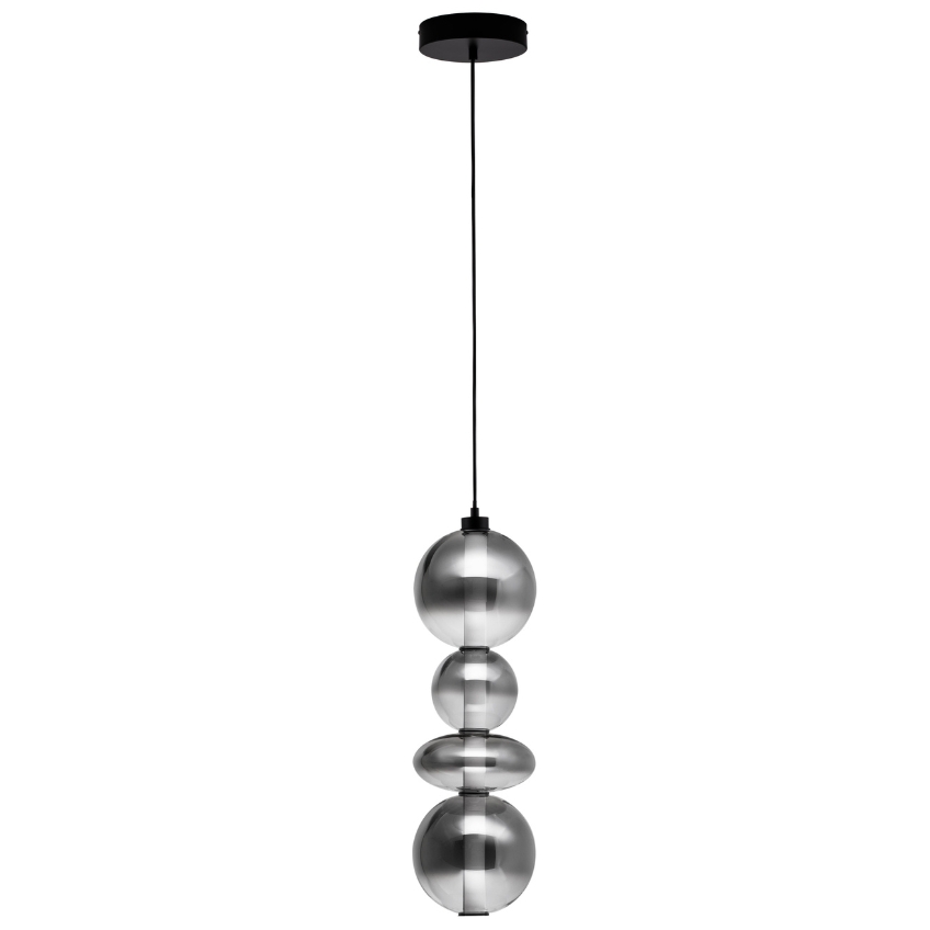 Kouřově šedé skleněné závěsné LED světlo Nova Luce Bally II. 20 cm Nova Luce