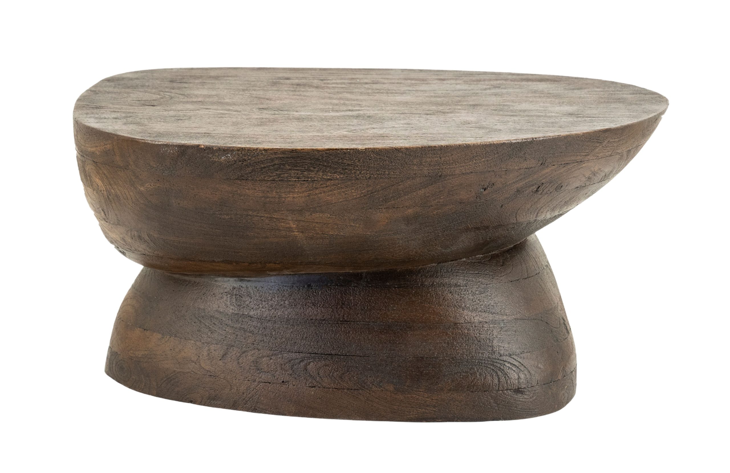 By-Boo Hnědý dřevěný konferenční stolek Cobble 75 x 59 cm By-Boo