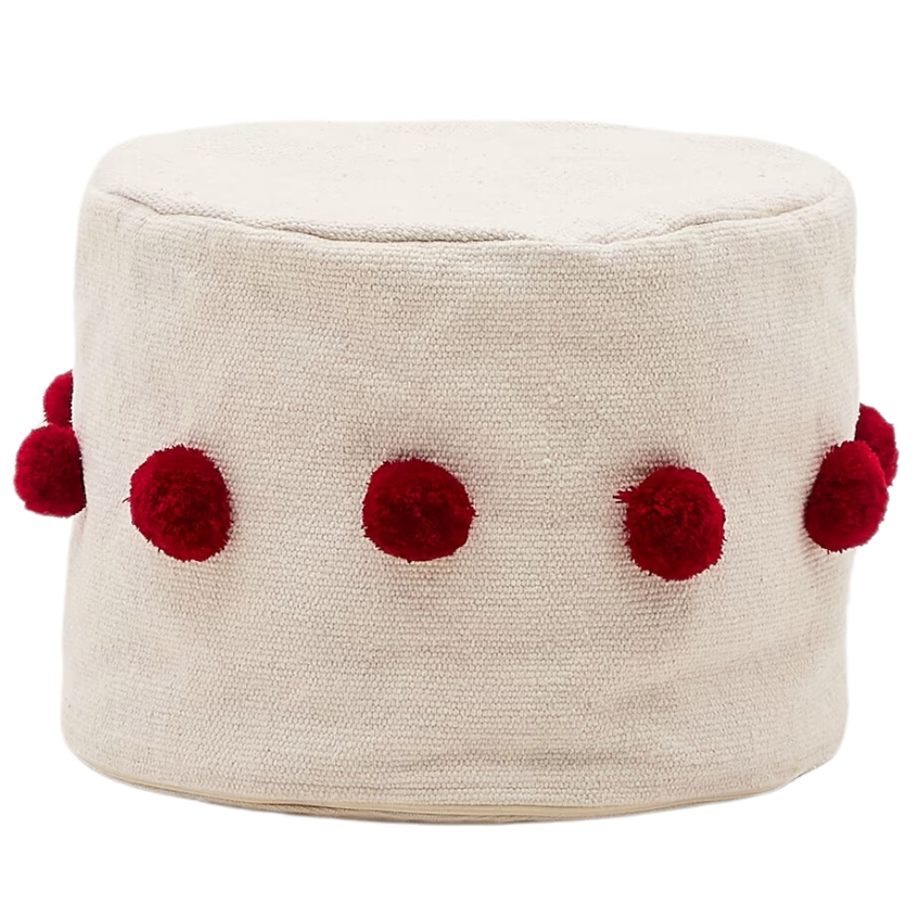 Béžovo-červený puf Kave Home Manua 40 cm Kave Home