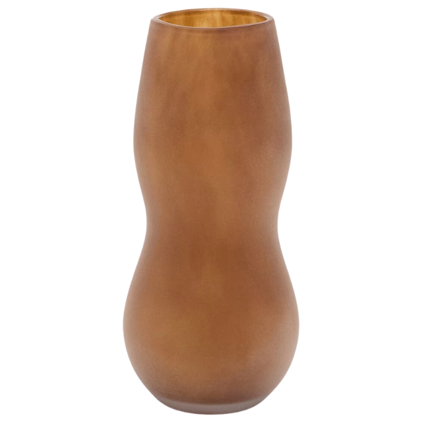 Hnědá skleněná váza Kave Home Numa 32 cm Kave Home