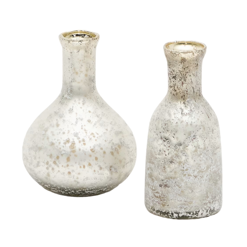 Set dvou stříbrných váz Kave Home Deila 13 cm Kave Home