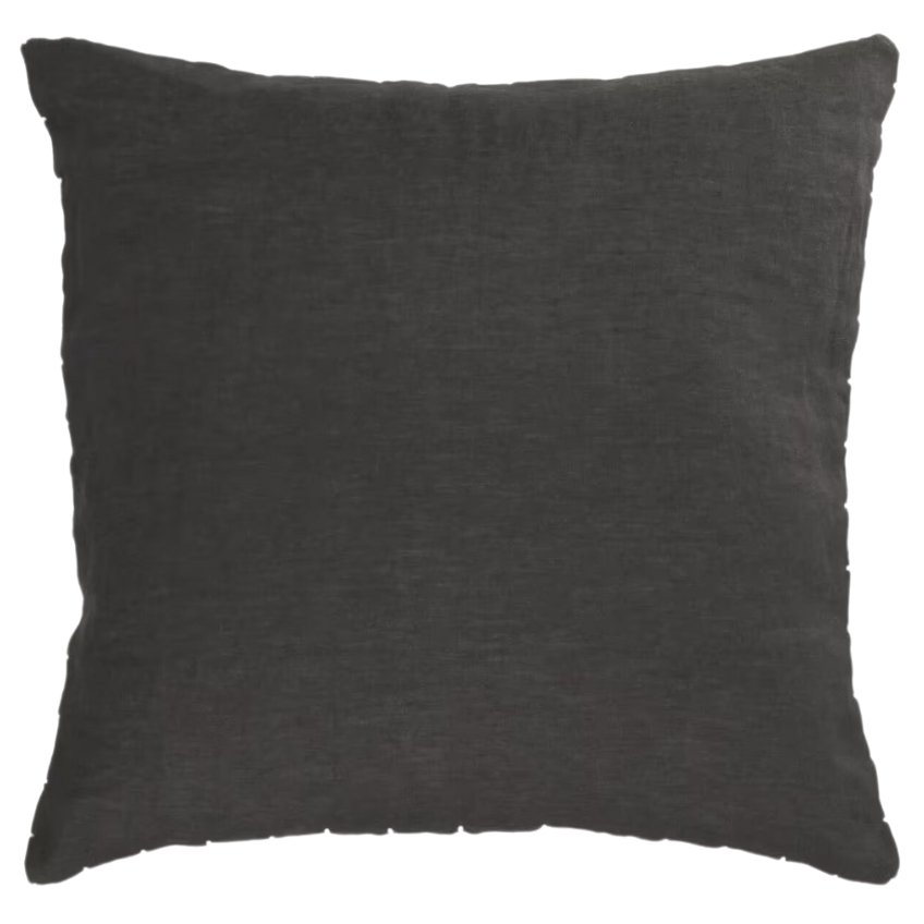 Černý lněný povlak na polštář Kave Home Elmina 45 x 45 cm Kave Home