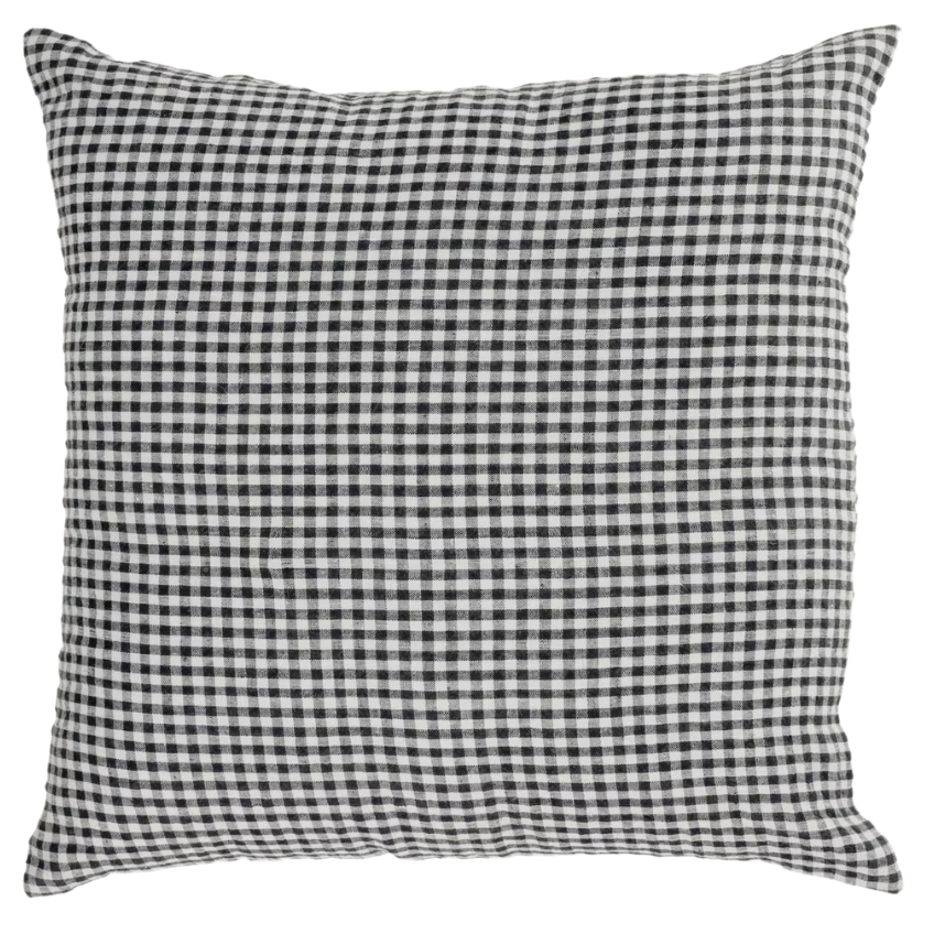Černobílý lněný povlak na polštář Kave Home Hilaria 45 x 45 cm Kave Home