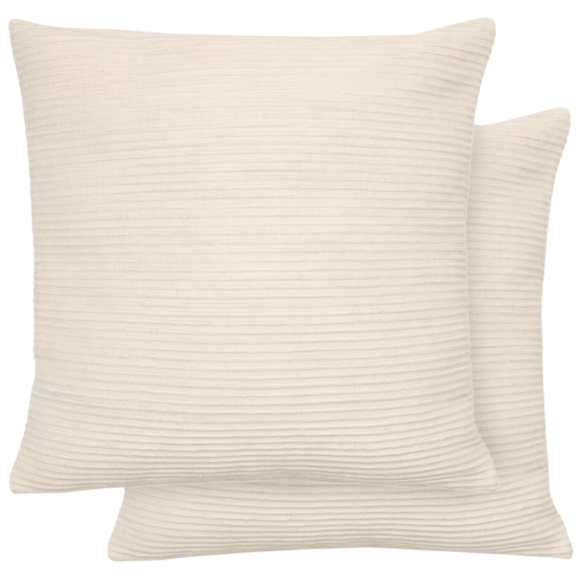 Set dvou bílých bavlněných povlaků na polštář Kave Home Vindi 50 x 50 cm Kave Home
