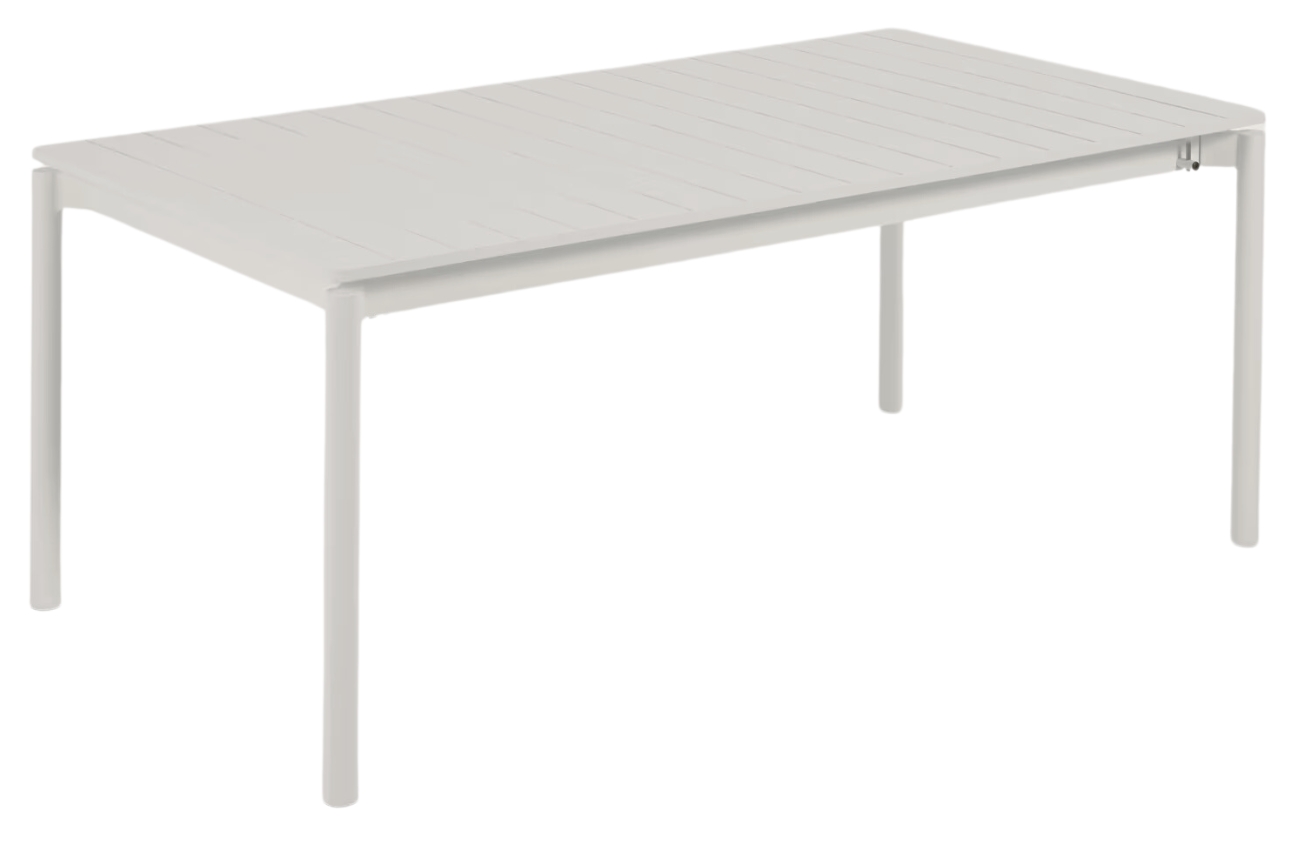 Světle šedý kovový zahradní rozkládací stůl Kave Home Zaltana 180/240 x 100 cm Kave Home