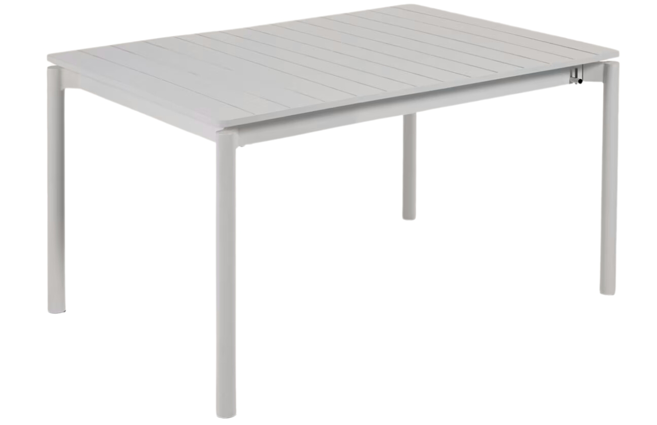 Světle šedý kovový zahradní rozkládací stůl Kave Home Zaltana 140/200 x 90 cm Kave Home